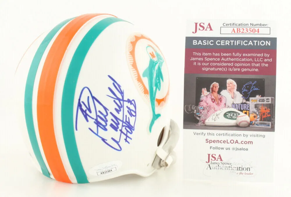Paul Warfield Signed Miami Dolphin Throwback Mini Helmet Inscribed "HOF 83"(JSA)