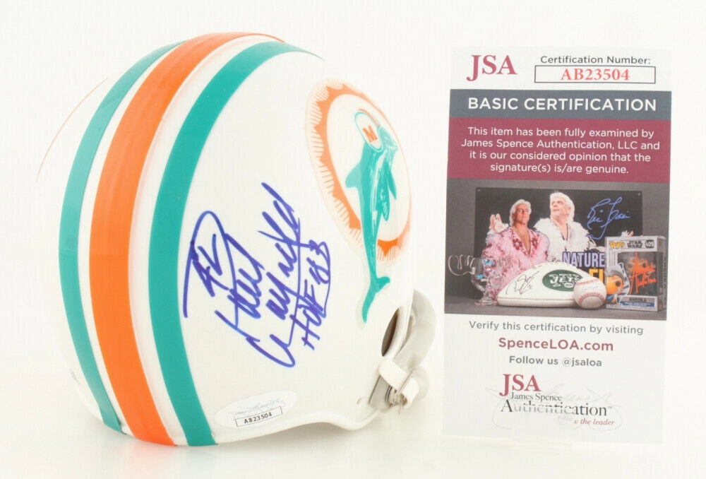 Paul Warfield Signed Miami Dolphin Throwback Mini Helmet Inscribed "HOF 83"(JSA)