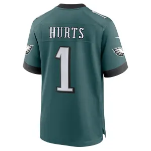 P.Eagles #1 Jalen Hurts LIX Game Player Jersey - Midnight Green Stitched American Football Jerseys