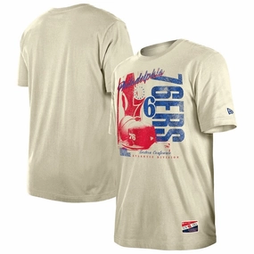 Philadelphia 76ers NBA New Era Distressed Throwback Vintage Color Pack T-Shirt - Cream