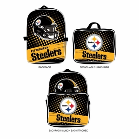 Pittsburgh Steelers NFL UK Youth Backpack Lunch Bag Combo
