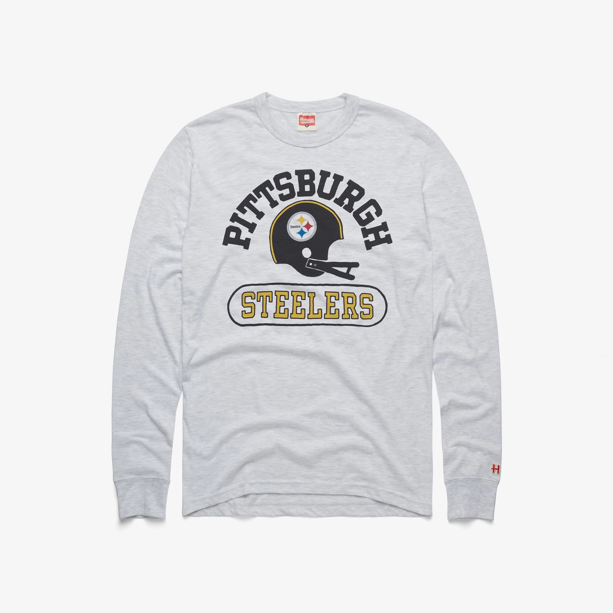 Pittsburgh Steelers Throwback Helmet Long Sleeve Tee