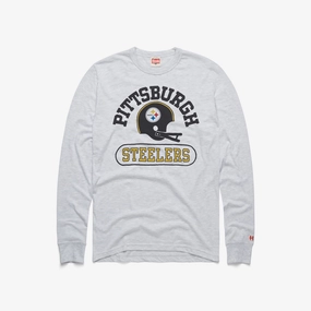 Pittsburgh Steelers Throwback Helmet Long Sleeve Tee