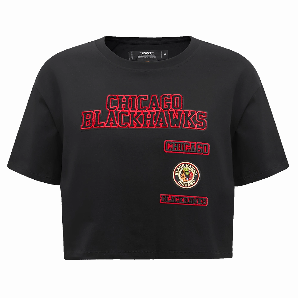 PLAYERA CROP NHL CHICAGO BLACKHAWKS RETRO CLASSICS PARA MUJER