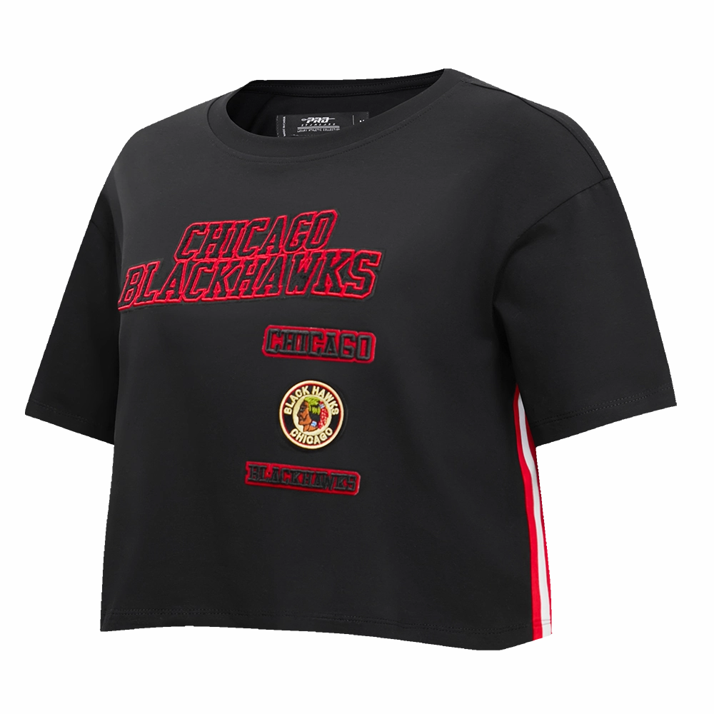PLAYERA CROP NHL CHICAGO BLACKHAWKS RETRO CLASSICS PARA MUJER