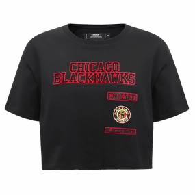 PLAYERA CROP NHL CHICAGO BLACKHAWKS RETRO CLASSICS PARA MUJER