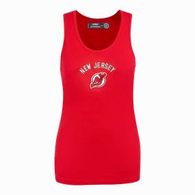 PLAYERA DE TIRANTES DE CORTE RELAJADO NHL NEW JERSEY DEVILS CLASSIC CHENILLE PARA MUJER