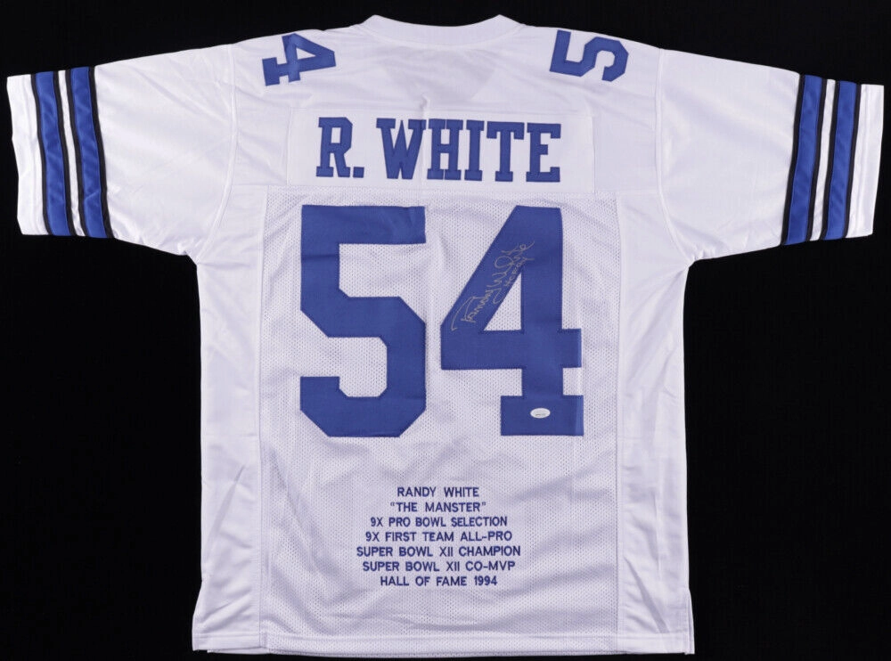 Randy White Signed Dallas Cowboy Career Stat Jersey Inscribed "HOF 94" (JSA COA)