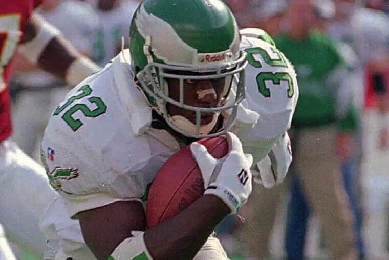Ricky Watters Signed Philadelphia Eagles Jersey (JSA COA) 5Pro Bowl R.B.