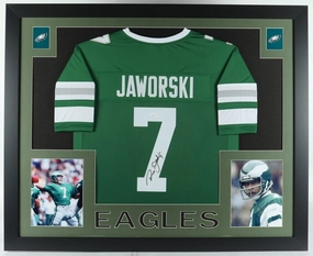 Ron Jaworski Signed Philadelphia Eagles 35x43 Framed Jersey (JSA) 1980 Pro Bowl