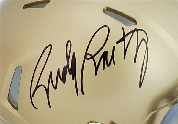 Rudy Ruettiger Signed Notre Dame Fighting Irish Mini-Helmet (JSA COA)