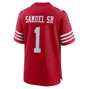 SF. 49ers #1 Deebo Samuel Sr Game Player Jersey - Scarlet American Football Jersey