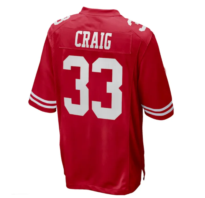 SF. 49ers #33 Roger Craig Vapor  Limited Jersey - Scarlet Stitched American Football Jersey