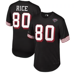 SF. 49ers #80 Jerry Rice Mitchell & Ness Green Retired Player Name & Number Mesh Top Stitched American Football Jersey