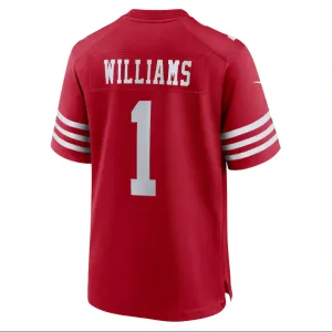 SF.49ers #1 Mykel Williams Scarlet 2025 Draft First Round Pick Game Stitched American Football Jerseys
