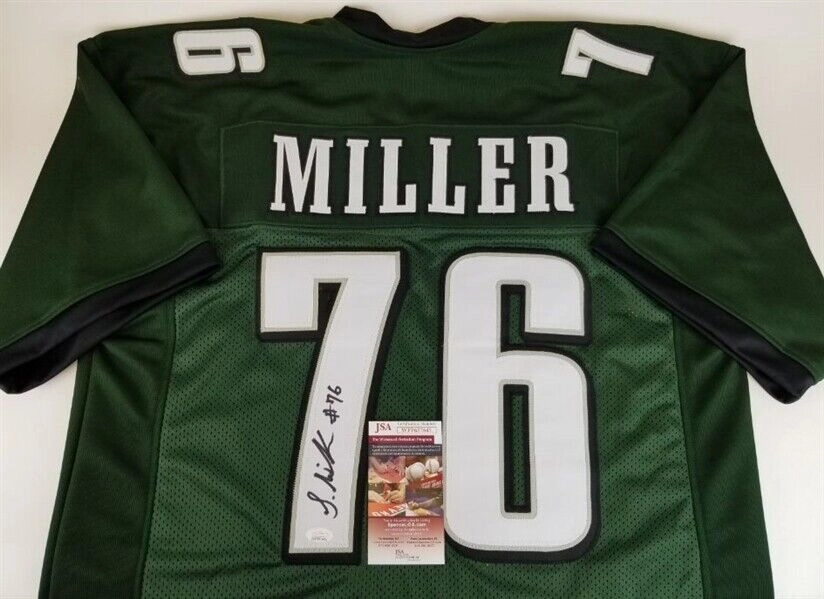 Shareef Miller Signed Philadelphia Eagles Green Jersey (JSA COA) 2019 4th Rd Pk.