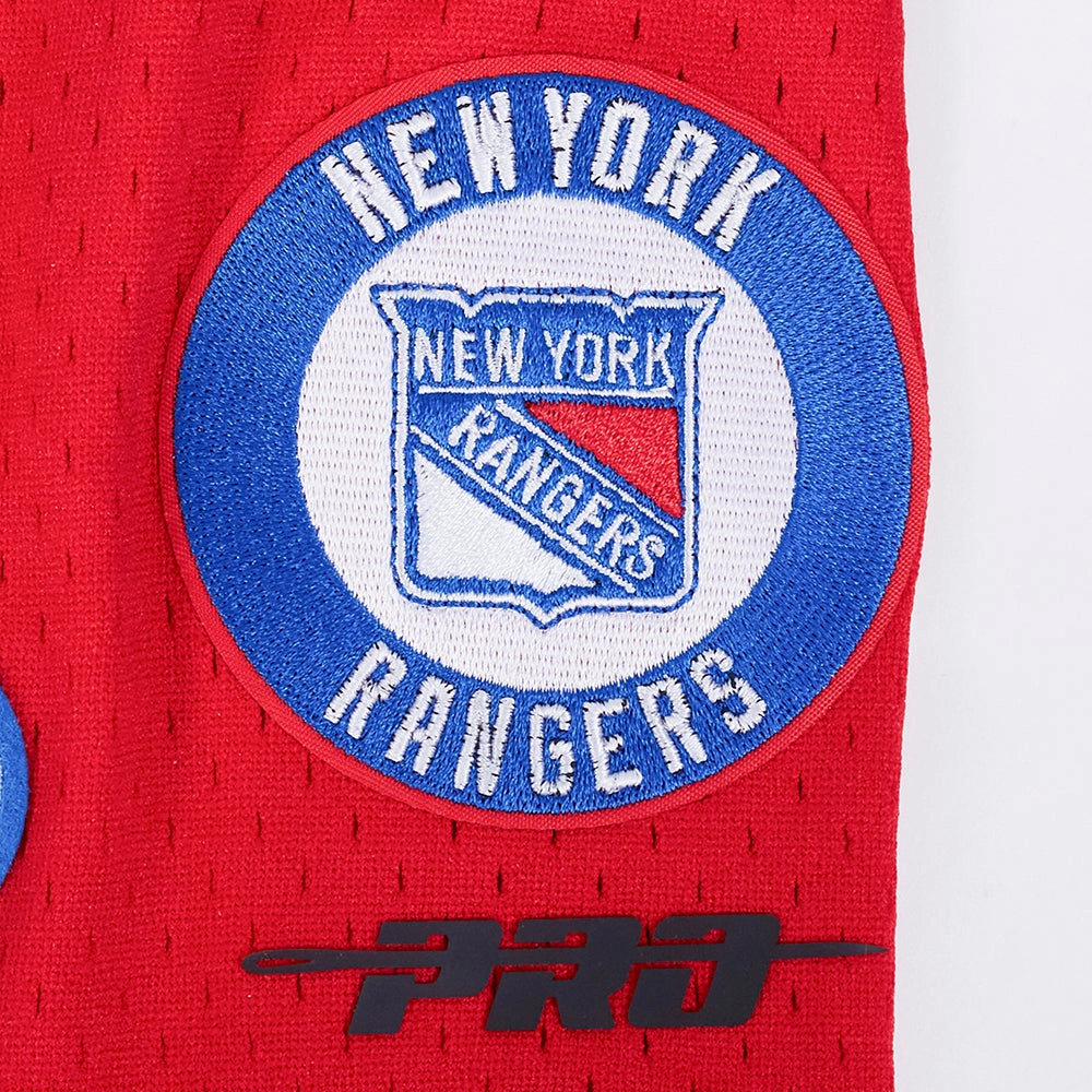 SHORTS DE BASQUETBOL NHL NEW YORK RANGERS SCRIPT TAIL