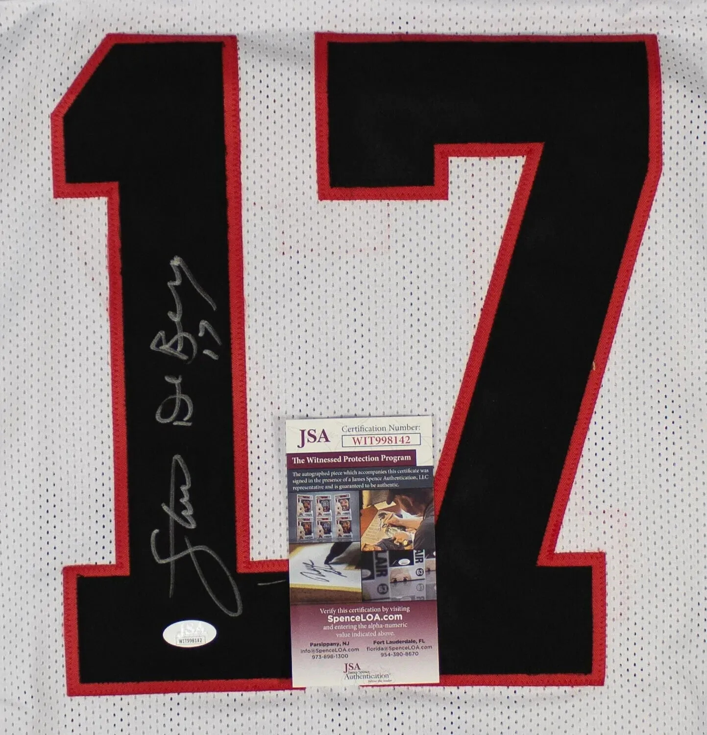 Steve DeBerg Signed Atlanta Falcons Jersey (JSA COA) Over 34,000 Passing Yards