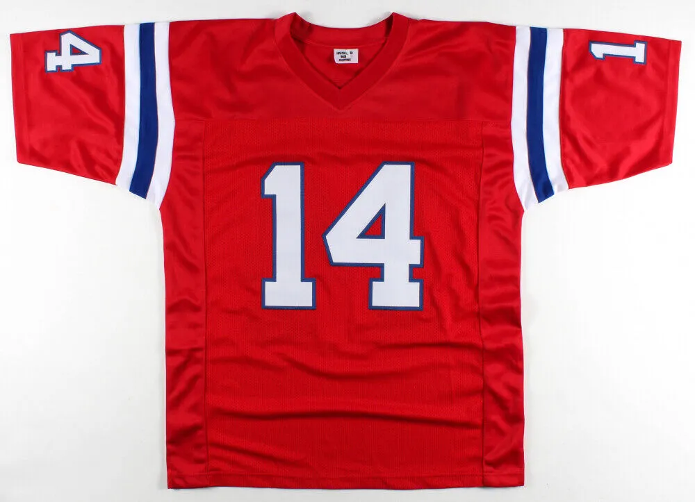 Steve Grogan Signed New England Patriots Jersey (AIV COA) Pats QB 1975?990