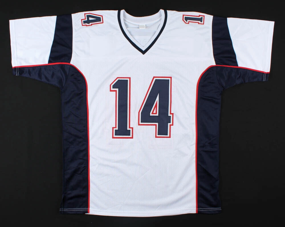 Steve Grogan Signed New England Patriots White Jersey (JSA COA)  Super Bowl Q.B