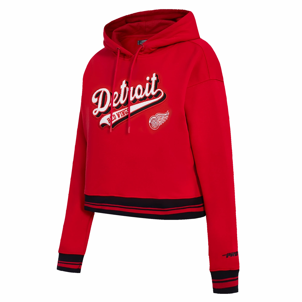 SUDADERA CON GORRO NHL DETROIT RED WINGS SCRIPT TAIL PARA MUJER