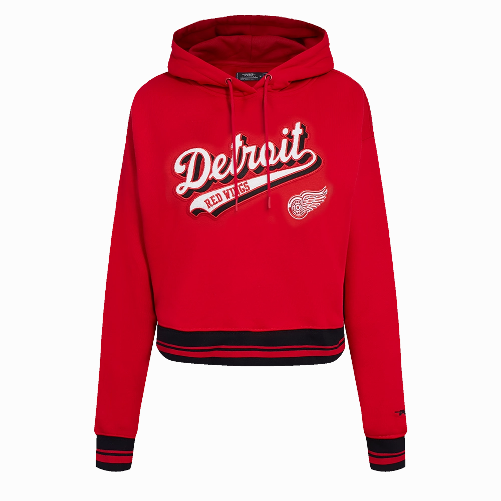 SUDADERA CON GORRO NHL DETROIT RED WINGS SCRIPT TAIL PARA MUJER