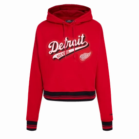 SUDADERA CON GORRO NHL DETROIT RED WINGS SCRIPT TAIL PARA MUJER