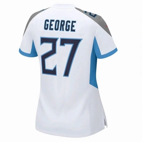 T.Titans #27 Eddie George White Retired Game Jersey Stitched American Football Jerseys