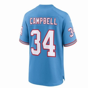 T.Titans #34 Earl Campbell Light Blue Oilers Throwback Retired Player Game Jersey Stitched American Football Jerseys