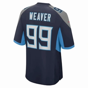 T.Titans #99 Rashad Weaver Navy Game Jersey Stitched American Football Jerseys