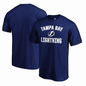 Tampa Bay Lightning NHL UK Large Fanatics Branded Team Victory Arch T-Shirt - Blue