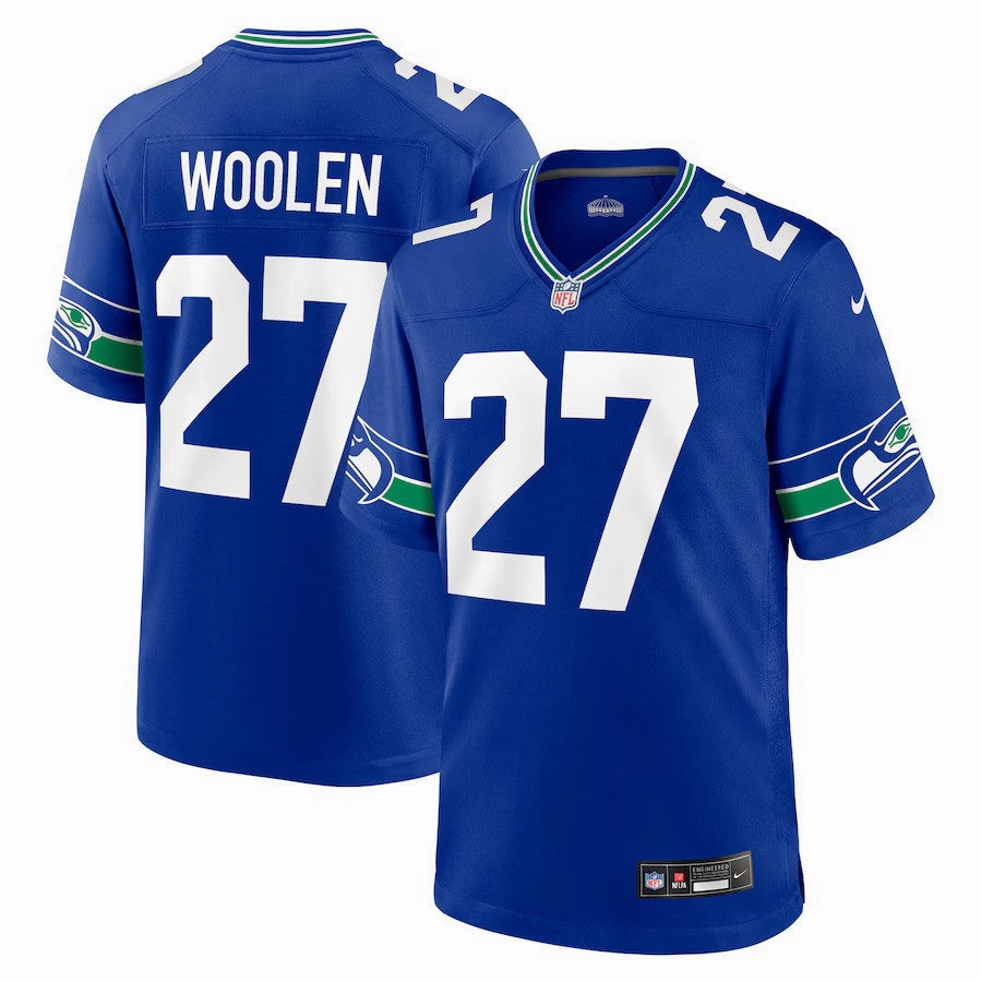 Tariq Woolen NFL Seattle Seahawks Nike Throwback Player Game Jersey - Royal