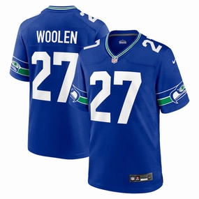 Tariq Woolen NFL Seattle Seahawks Nike Throwback Player Game Jersey - Royal