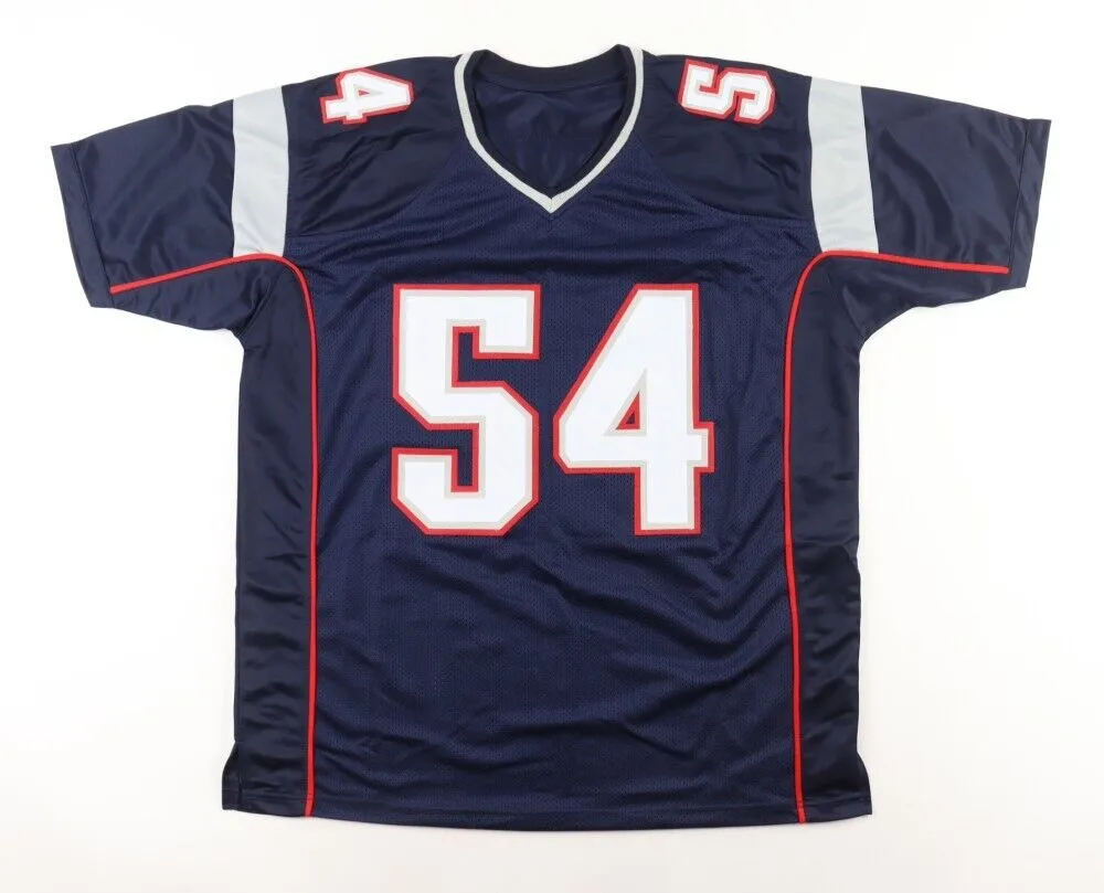 Tedy Bruschi Signed New England Patriots Jersey (Beckett) 3Super Bowl Champ L.B