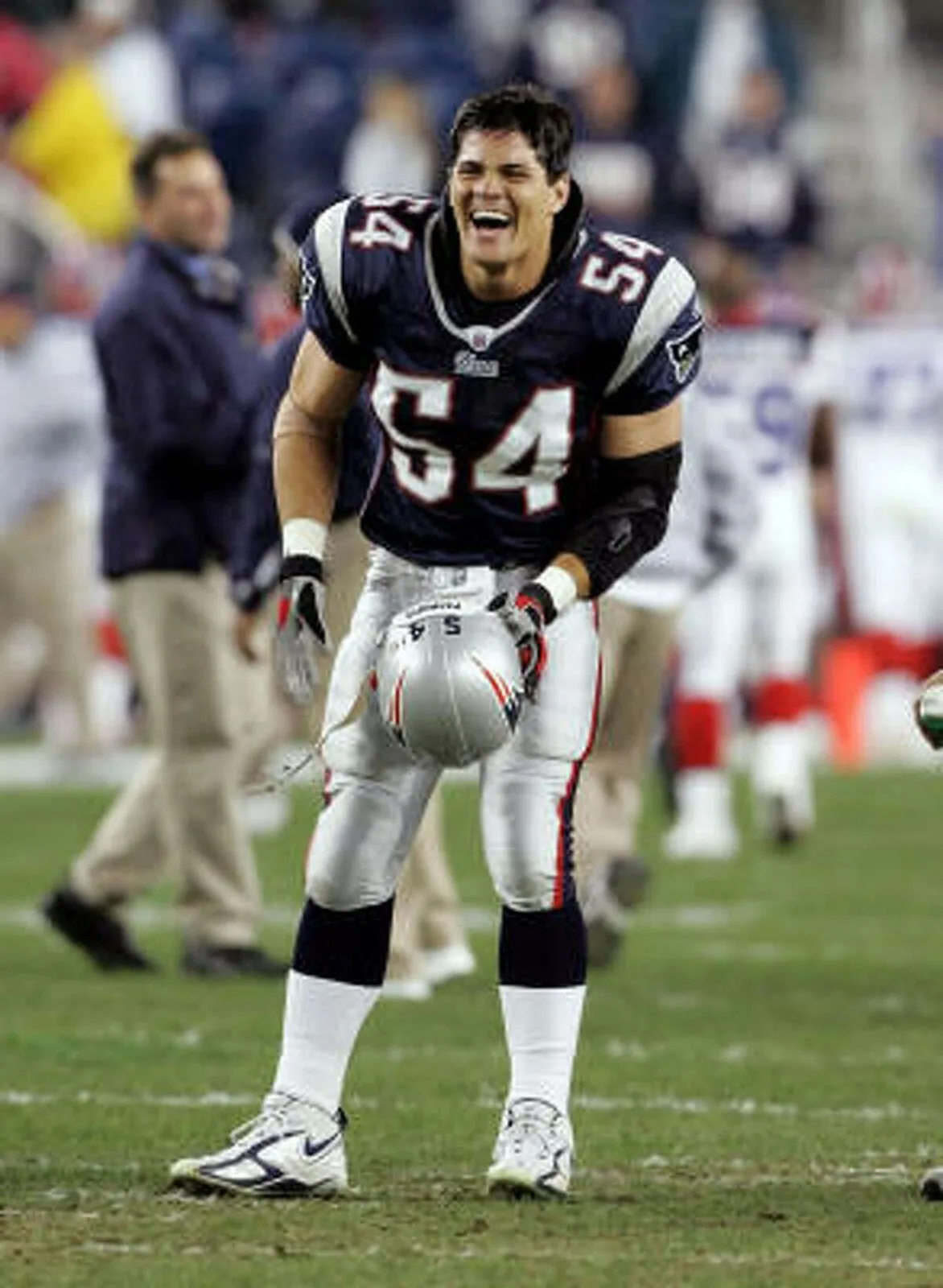 Tedy Bruschi Signed New England Patriots Pro Cut Jersey (Beckett) 3S.B Champion
