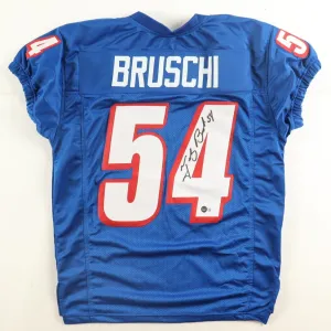 Tedy Bruschi Signed New England Patriots Pro Cut Jersey (Beckett) 3S.B Champion