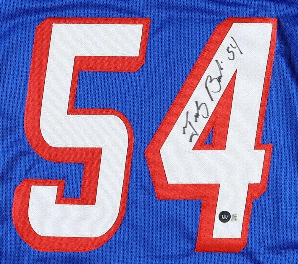 Tedy Bruschi Signed New England Patriots Jersey (Beckett) 3Super Bowl Champion