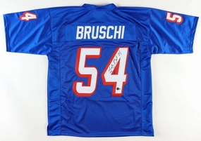 Tedy Bruschi Signed New England Patriots Jersey (Beckett) 3Super Bowl Champion