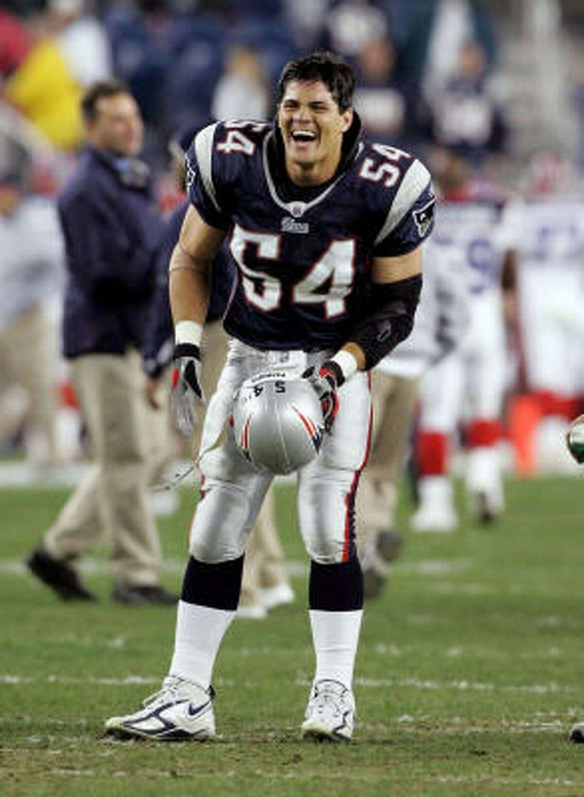Tedy Bruschi Signed New England Patriots Pro Cut Jersey (Beckett) 3S.B Champion