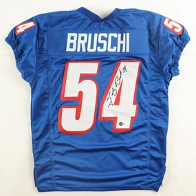 Tedy Bruschi Signed New England Patriots Pro Cut Jersey (Beckett) 3S.B Champion