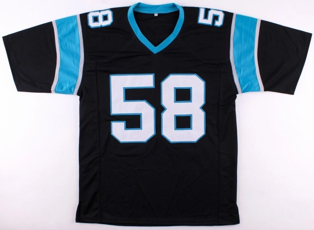 Thomas Davis Sr. Signed Carolina Panthers Jersey (Beckett COA) 3Pro Bowl L.B.