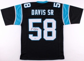 Thomas Davis Sr. Signed Carolina Panthers Jersey (Beckett COA) 3Pro Bowl L.B.