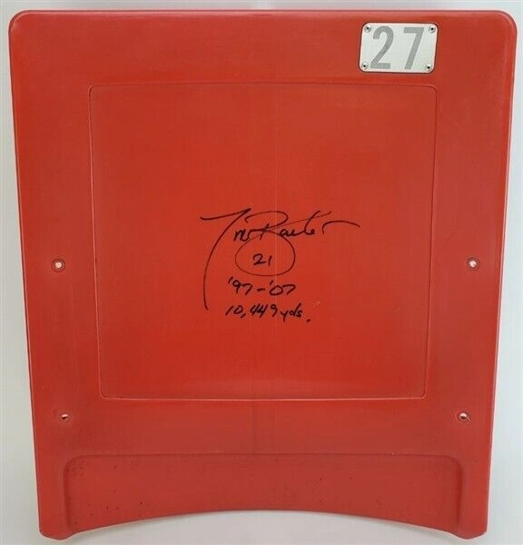 Tiki Barber "97-07, 10,449 Yds" Signed Authentic Meadowlands Seatback (Steiner)