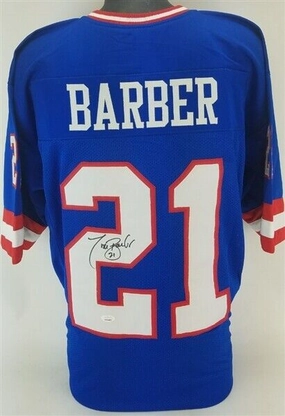 Tiki Barber Signed New York Giants Jersey (JSA COA) 3Pro Bowl R.B. 20042006