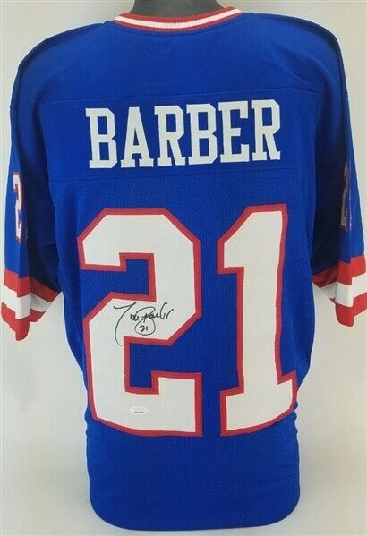 Tiki Barber Signed New York Giants Jersey (JSA COA) 3Pro Bowl R.B. 20042006