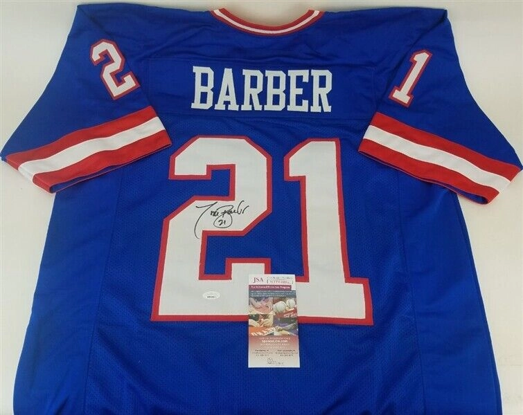 Tiki Barber Signed New York Giants Jersey (JSA COA) 3Pro Bowl R.B. 20042006