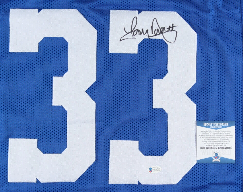 Tony Dorsett Signed Dallas Cowboys Royal Blue Jersey (Beckett COA) 4Pro Bowl RB