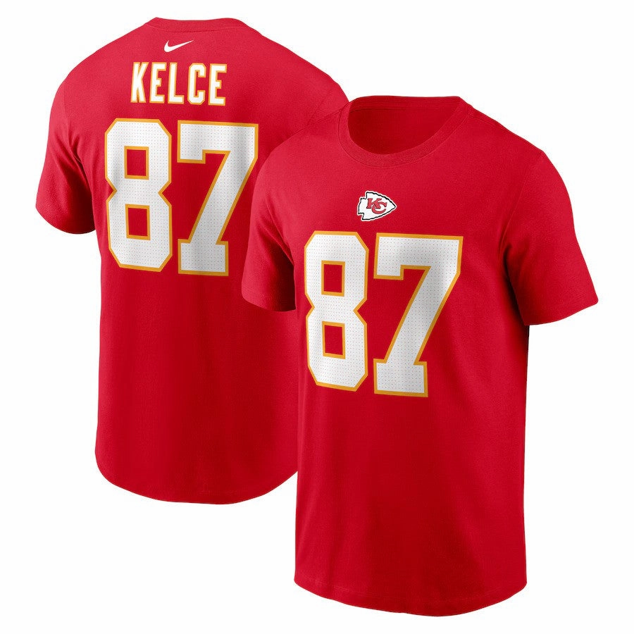 Travis Kelce NFL Kansas City Chiefs Nike Player Name & Number T-Shirt - Red