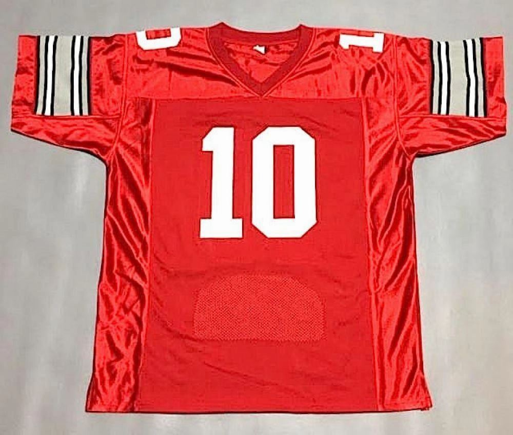 Troy Smith Signed Ohio State Buckeyes Career Highlight Stat Jersey (JSA COA)