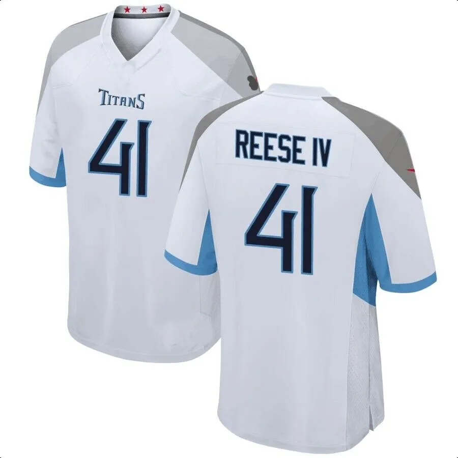 T.Titans #41 Otis Reese IV White Game American Football Jerseys